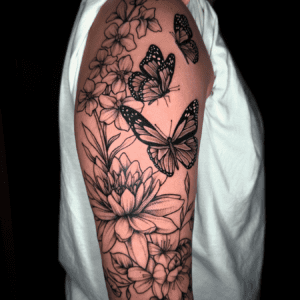 brooke tattoo butterfly and sunflower